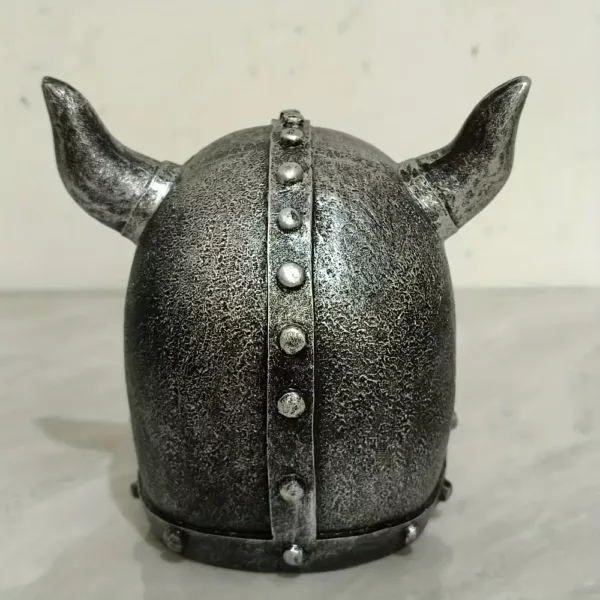 Sculpture crâne viking décoratif – design casque à cornes style médiéval