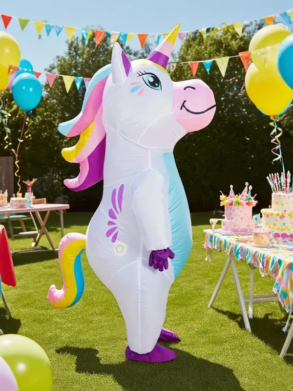 Costume gonflable licorne adulte – déguisement drôle et original cavalier