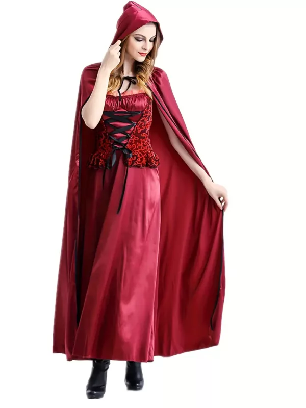 Déguisement Petit Chaperon Rouge fille – robe avec cape et manches assorties