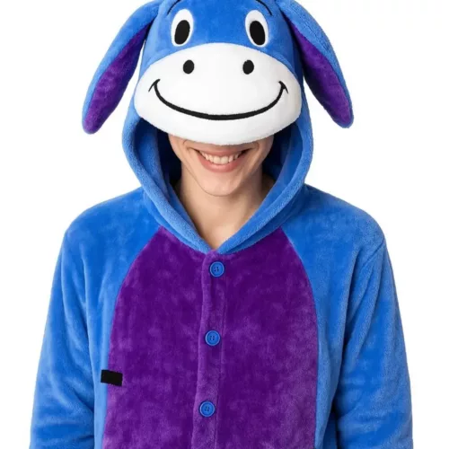 Pyjama kigurumi âne avec capuche et poches – déguisement doux type cosplay