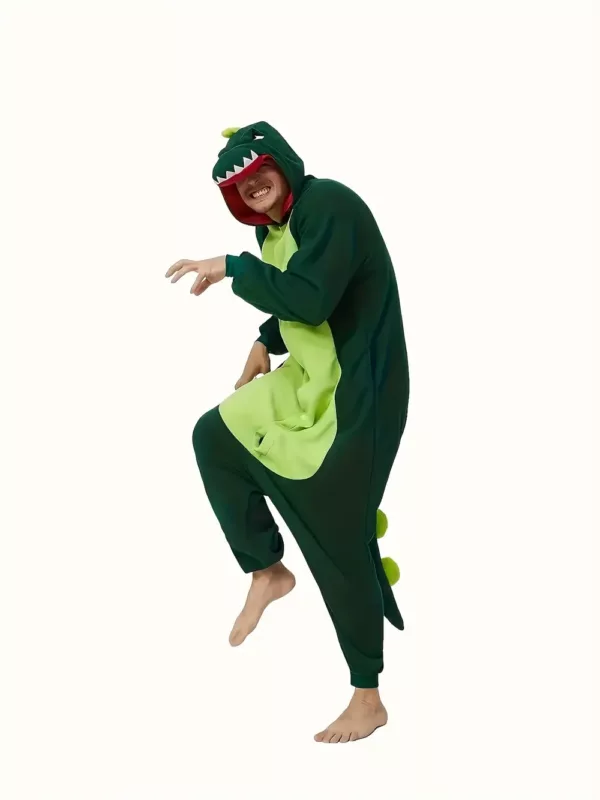 Combinaison dinosaure en peluche unisexe – costume doux pour fêtes et Halloween