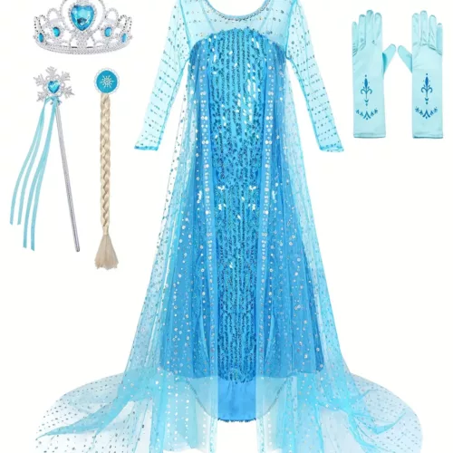 Robe princesse fille en tulle avec accessoires – déguisement carnaval ou fête