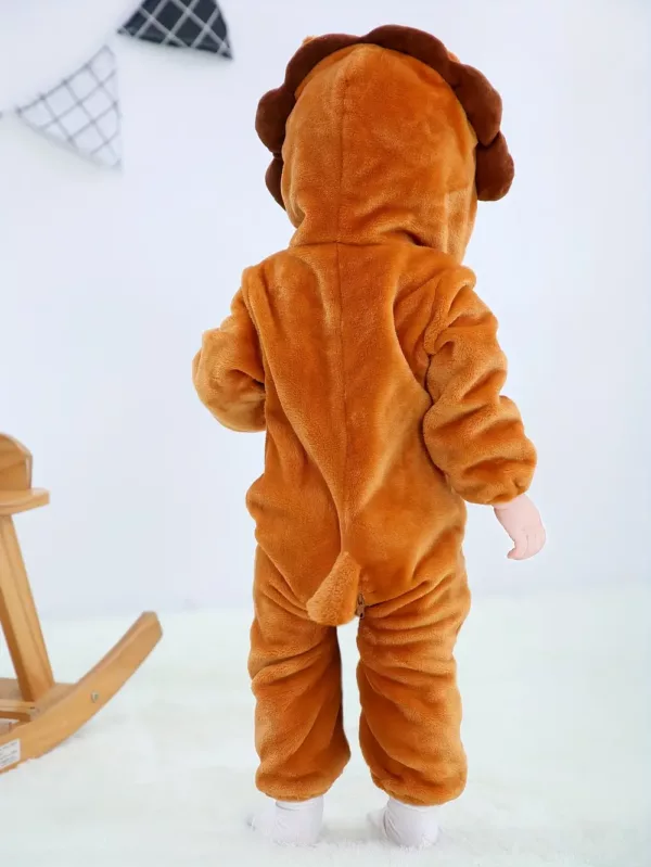 Grenouillère bébé lion avec capuche – combinaison douce et chaude animaux