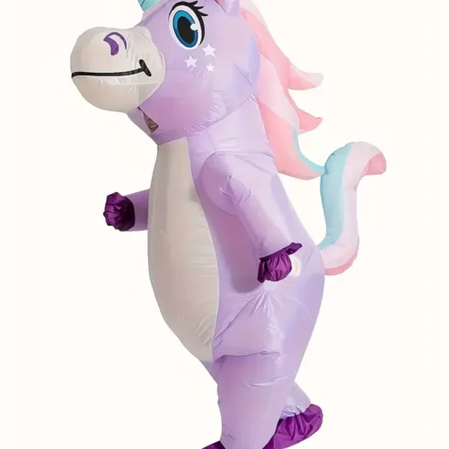 Costume gonflable licorne adulte avec capuche imprimée 3D – idéal fêtes et cosplay