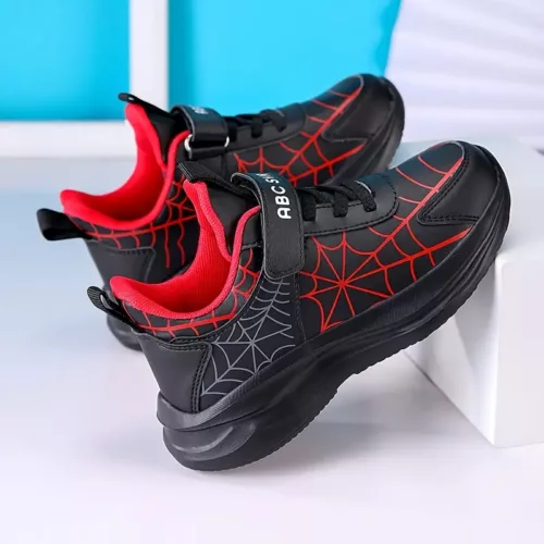 Baskets garçon motif toile d’araignée – sneakers légères sport et loisirs
