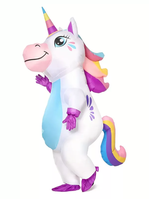 Costume gonflable licorne adulte – design pastel mignon idéal fêtes et Halloween