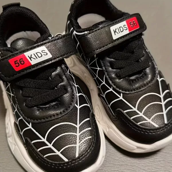 Baskets LED garçon avec motif toile d'araignée – sneakers lumineuses tendance