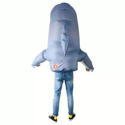 Costume gonflable requin bleu USB – déguisement drôle pour fête et spectacle