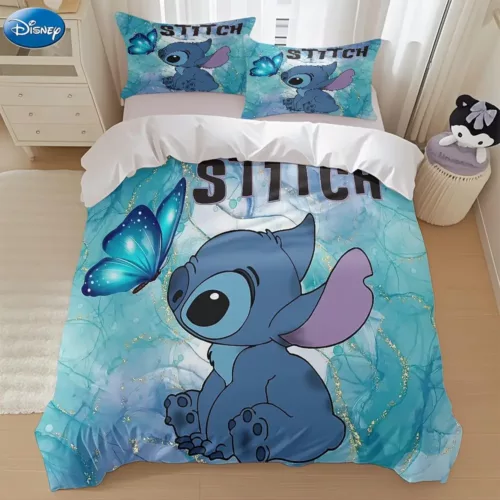 Parure de lit Stitch 2 ou 3 pièces – douce et confortable pour chambre ou dortoir