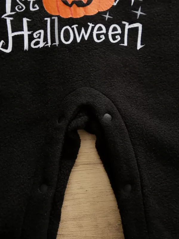 Combinaison Halloween garçon en molleton doux – déguisement à manches longues