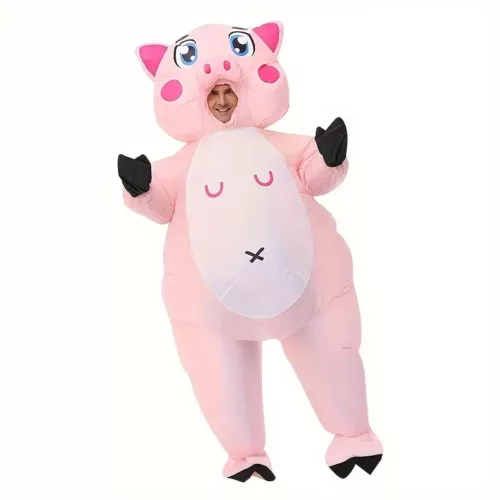 Costume gonflable cochon rose – déguisement drôle adulte pour fête et carnaval