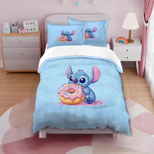 Parure de lit 3 pièces Lilo & Stitch – housse de couette ultra douce enfant