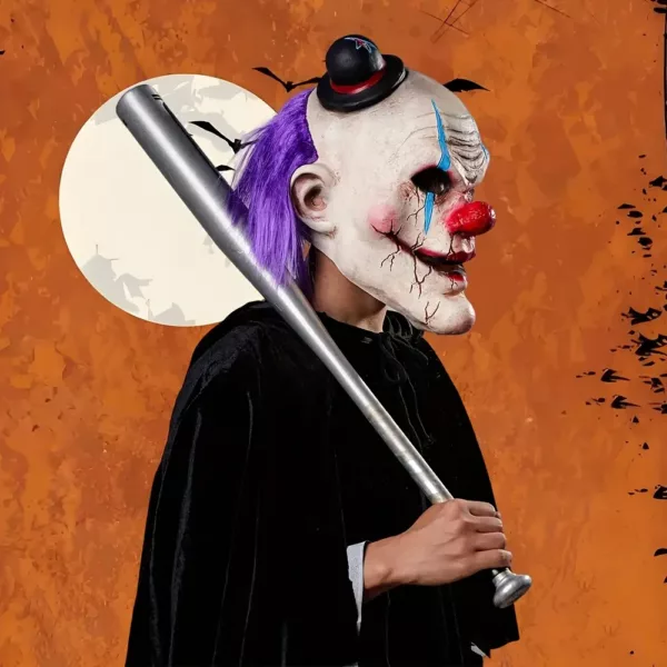 Masque de clown effrayant en latex pour Halloween – accessoire de déguisement