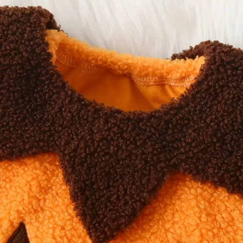 Déguisement bébé citrouille en peluche – ensemble 2 pièces avec chapeau amusant