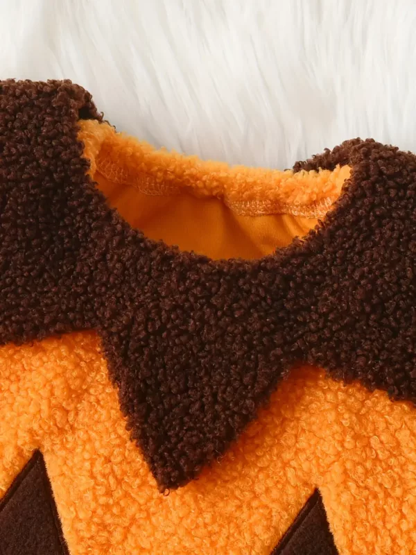 Déguisement bébé citrouille en peluche – ensemble 2 pièces avec chapeau amusant