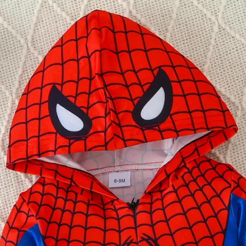 Combinaison bébé Spider-Man à capuche – tenue cosplay douce pour Halloween