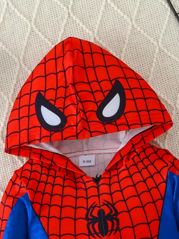 Combinaison bébé Spider-Man à capuche – tenue cosplay douce pour Halloween
