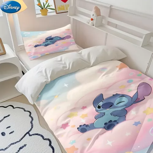 Parure de lit Stitch douce et respirante – housse de couette 2/3 pièces lavable