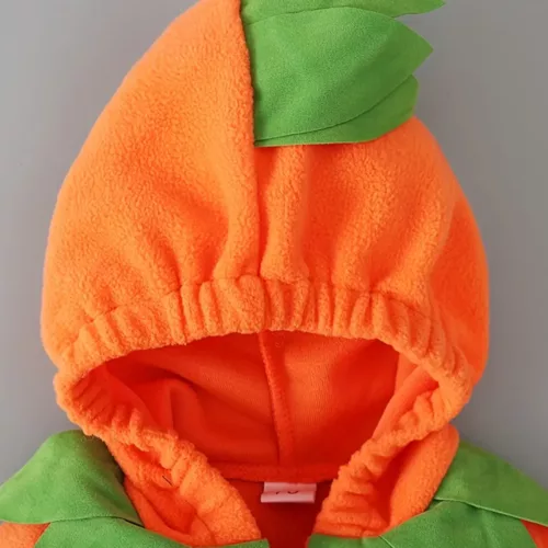 Ensemble bébé garçon Halloween 2 pièces – combinaison citrouille à capuche + pantalon rayé
