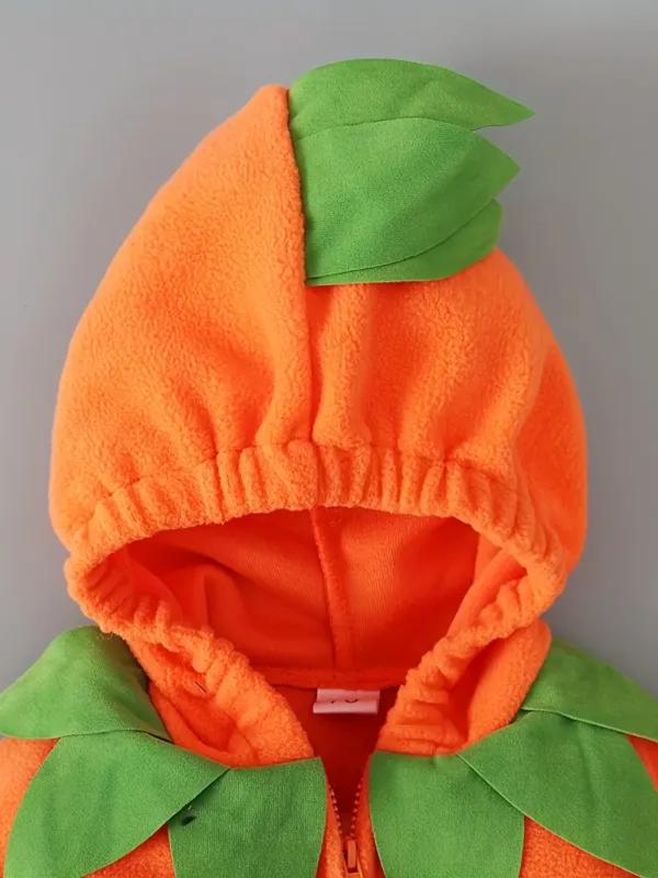 Ensemble bébé garçon Halloween 2 pièces – combinaison citrouille à capuche + pantalon rayé