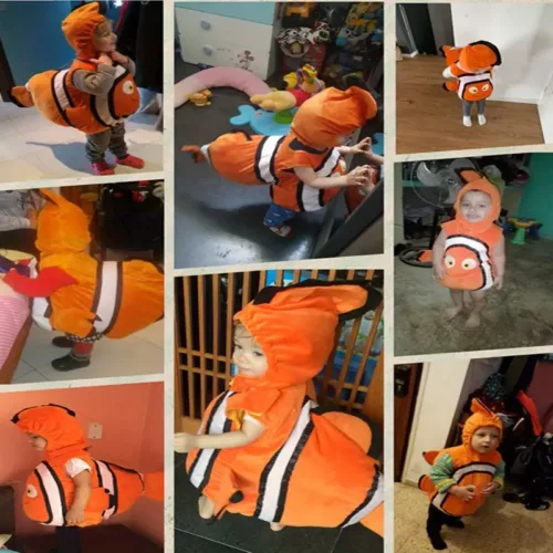 Costume enfant poisson clown à capuche – déguisement Halloween mignon