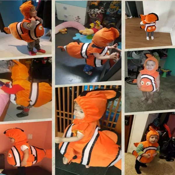Costume enfant poisson clown à capuche – déguisement Halloween mignon