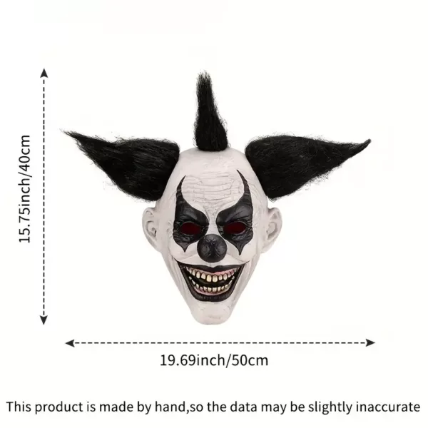 Masque de clown en latex effrayant – dents aiguisées et regard terrifiant