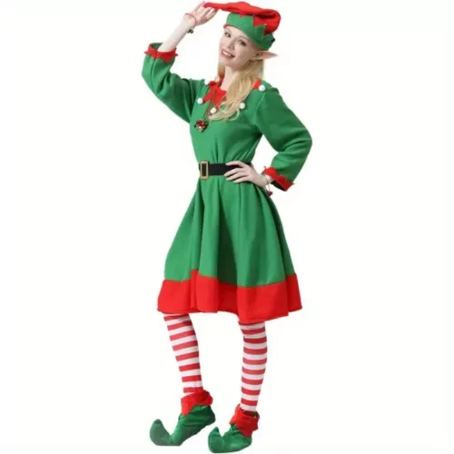 Ensemble déguisement de Noël femme 12 pièces – accessoires festifs inclus