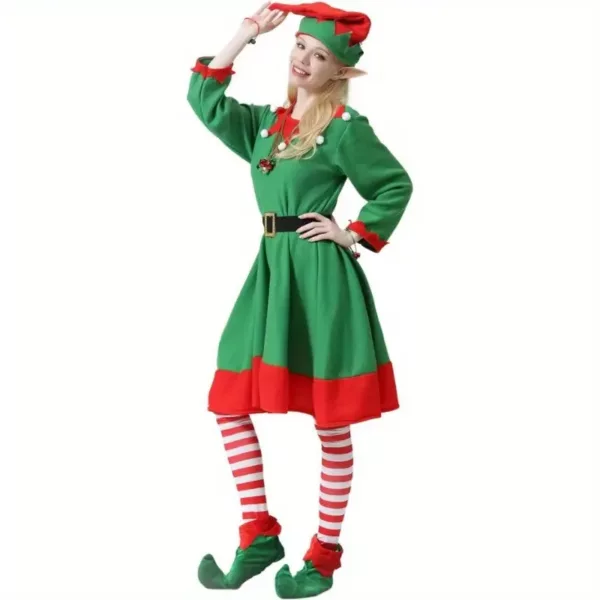 Ensemble déguisement de Noël femme 12 pièces – accessoires festifs inclus