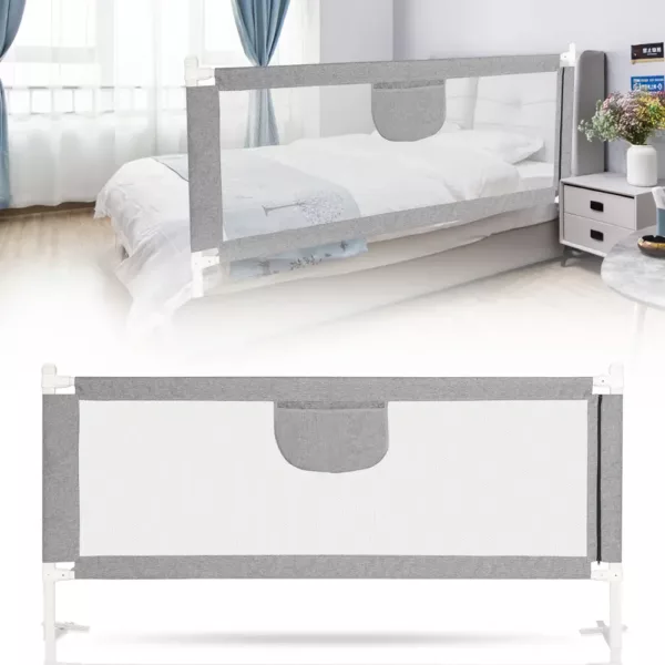 Barrière de lit enfant sécurisée avec pieds antidérapants et maille respirante
