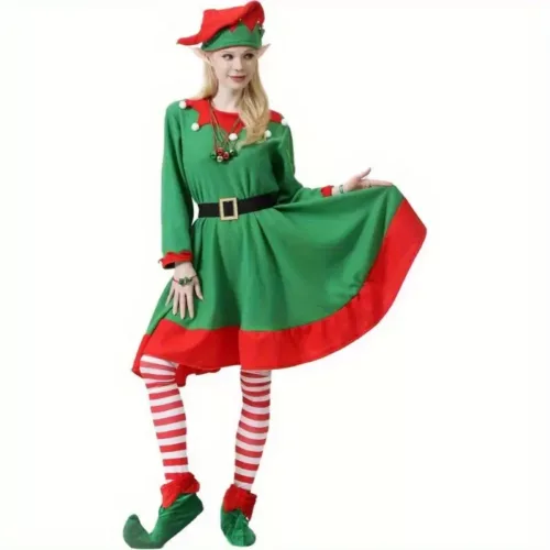 Ensemble déguisement de Noël femme 12 pièces – accessoires festifs inclus