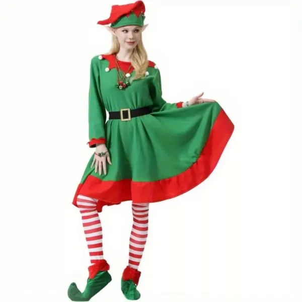 Ensemble déguisement de Noël femme 12 pièces – accessoires festifs inclus