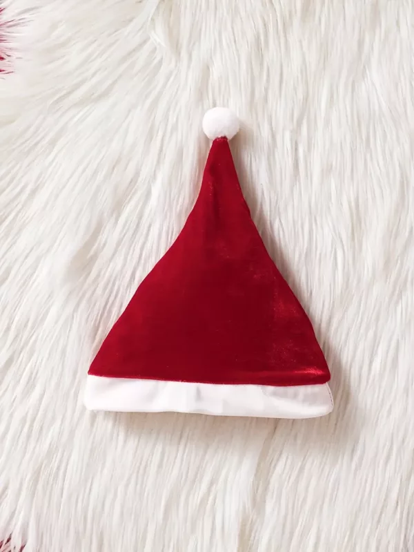 Robe bébé Noël en peluche chaude avec manches longues et bonnet assorti