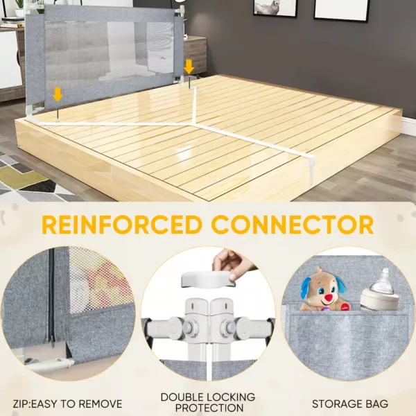 Barrière de lit bébé à levage vertical – sécurité anti-chute portable