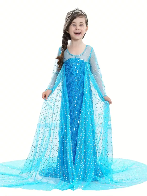 Robe princesse fille en tulle avec accessoires – déguisement carnaval ou fête