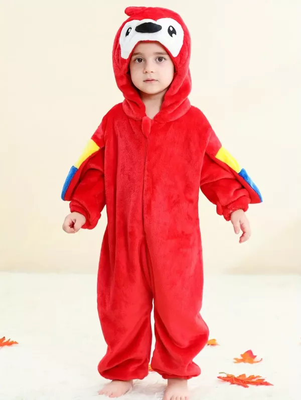 Combinaison bébé à capuche motif animal – tenue d'extérieur mi-saison enfant