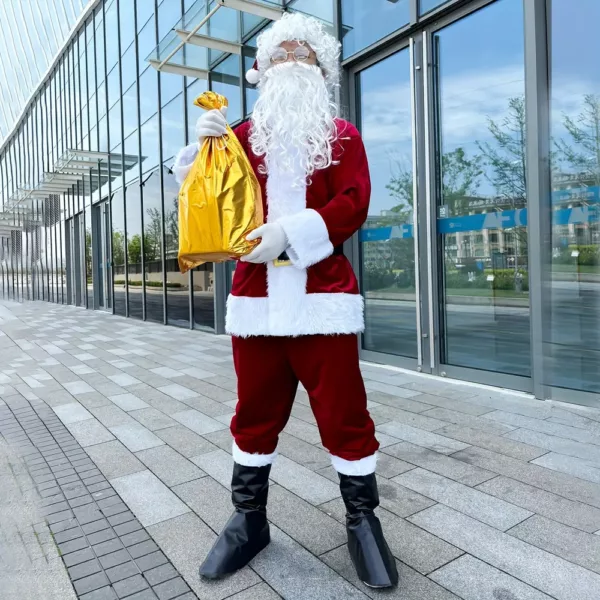 Déguisement Père Noël adulte complet – manteau, pantalon, ceinture et bonnet