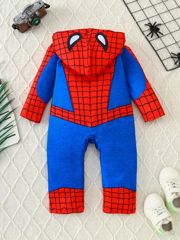 Combinaison bébé Spider-Man à capuche – tenue cosplay douce pour Halloween