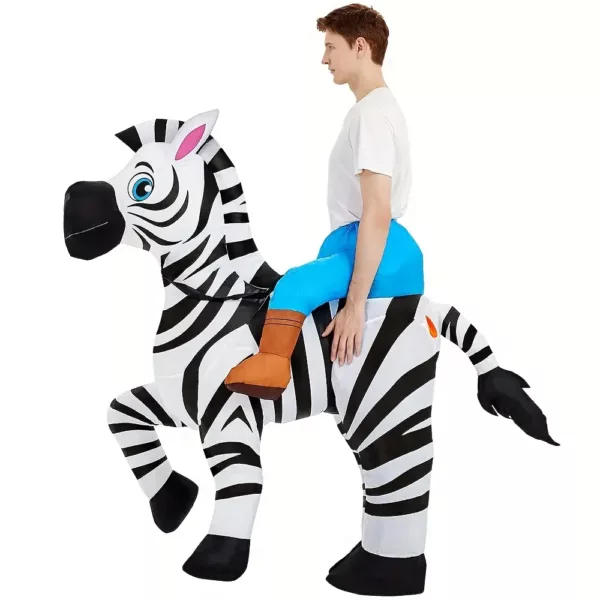 Costume gonflable adulte zèbre à rayures – déguisement humoristique réaliste