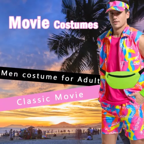 Déguisement vintage homme 6 pièces – Costume années 80 idéal soirée à thème