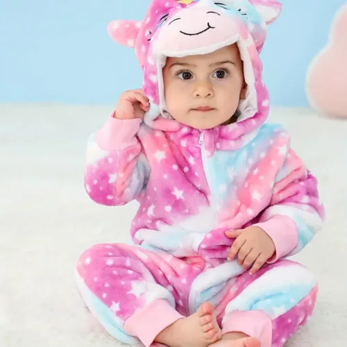 Pyjama licorne à capuche en polaire ultra doux – combinaison cocooning adulte