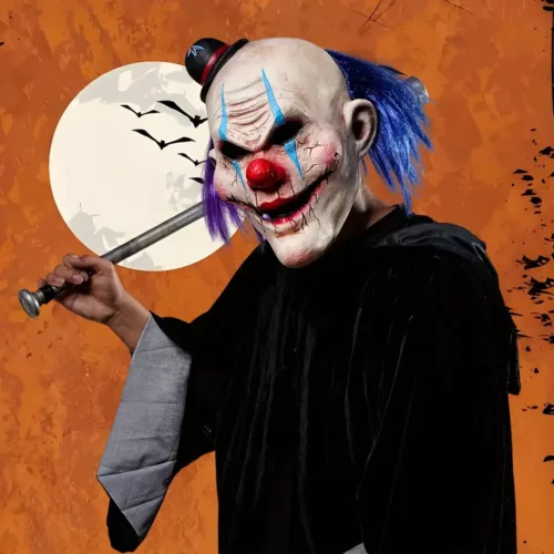 Masque de clown effrayant en latex pour Halloween – accessoire de déguisement