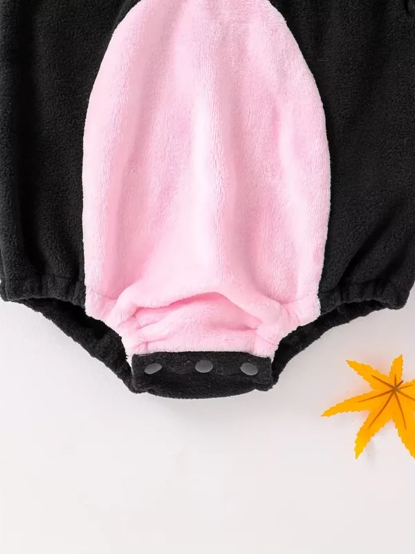 Combinaison bébé peluche chauve-souris – costume douillet à capuche