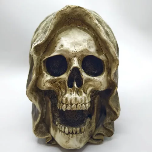 Figurine crâne faucheuse en résine – déco macabre pour Halloween ou gothique