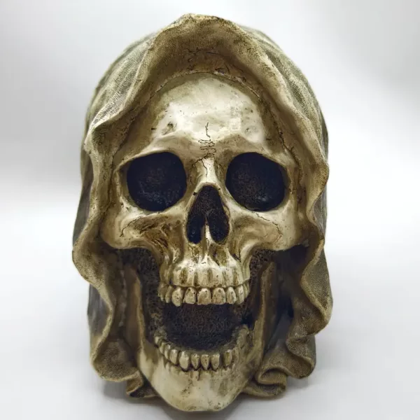 Figurine crâne faucheuse en résine – déco macabre pour Halloween ou gothique