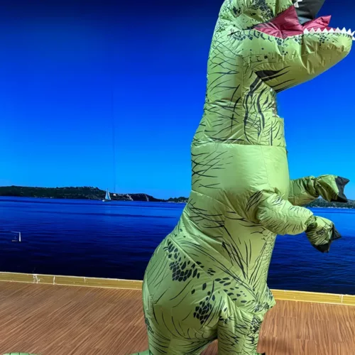 Costume gonflable dinosaure adulte – déguisement humoristique pour soirées et Halloween