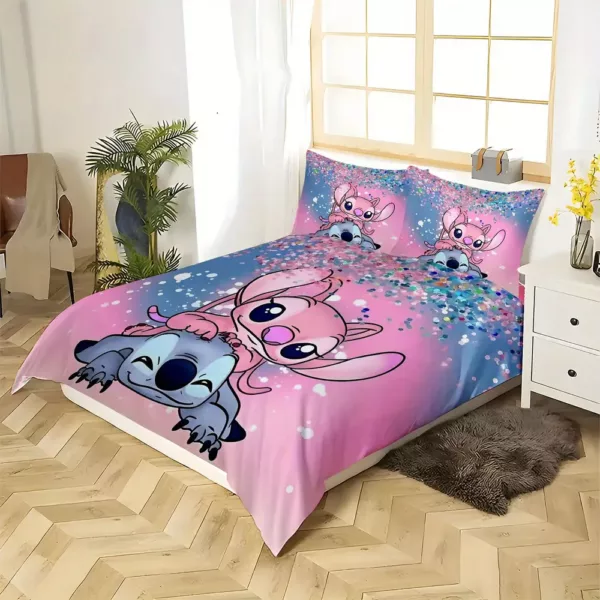 Parure de lit Stitch Disney – housse de couette 2 ou 3 pièces motif mignon
