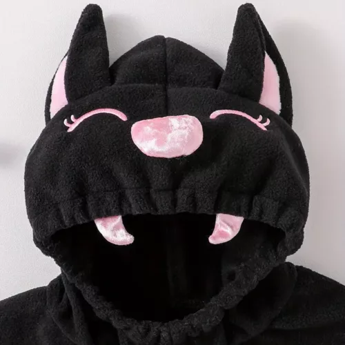 Combinaison bébé peluche chauve-souris – costume douillet à capuche