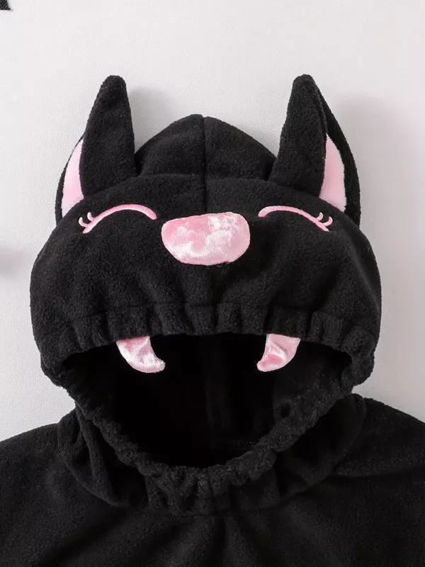 Combinaison bébé peluche chauve-souris – costume douillet à capuche