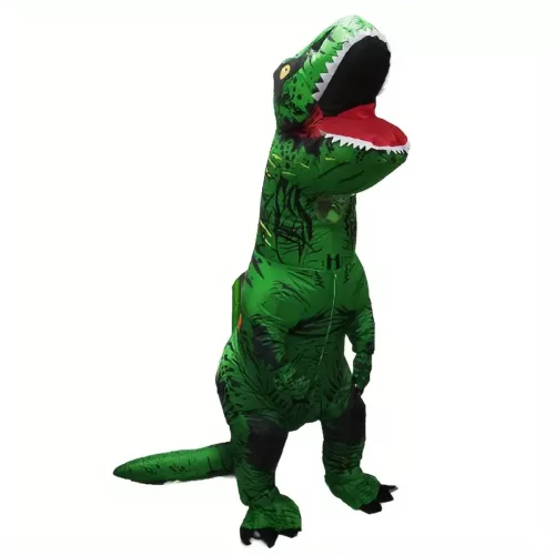 Déguisement dinosaure gonflable vert musclé – costume humoristique adulte